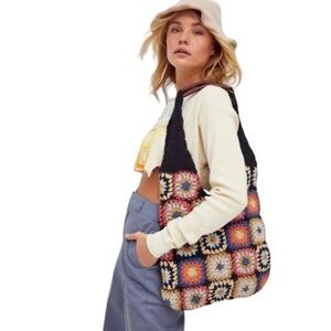 Free People Happy Days Granny Square Crotchet Purse